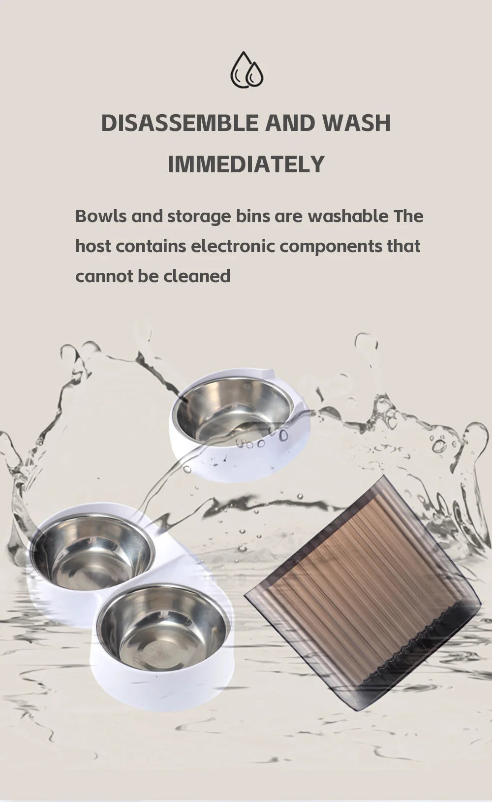 Distributore Automatico Intelligente per Cani e Gatti con Doppia Ciotola