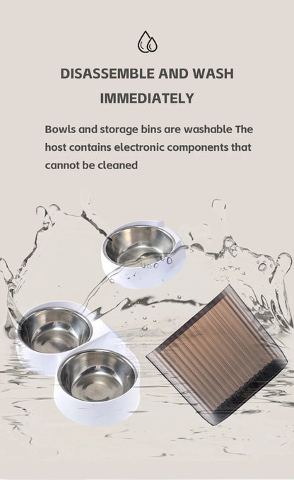 Distributore Automatico Intelligente per Cani e Gatti con Doppia Ciotola