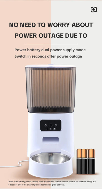 Distributore Automatico Intelligente per Cani e Gatti con Doppia Ciotola