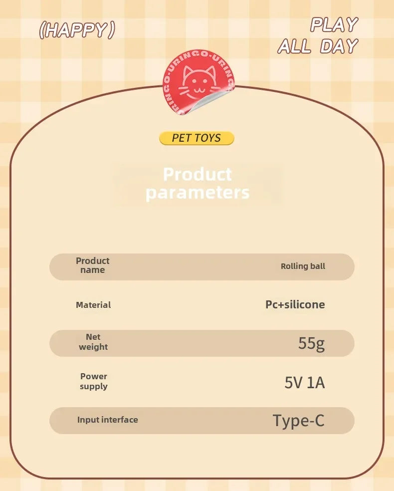 Palla Automatica Interattiva per Cuccioli e Gatti